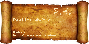 Pavlics Abád névjegykártya